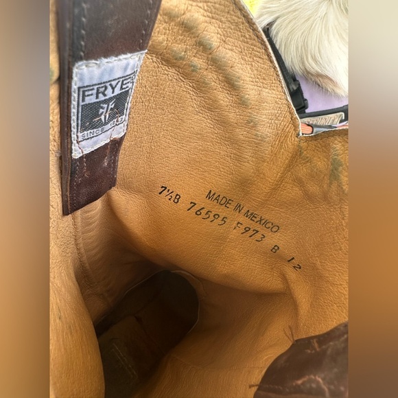 Frye Dark Brown Wyatt Overlay Western Boots size 7.5. - Picture 8 of 8